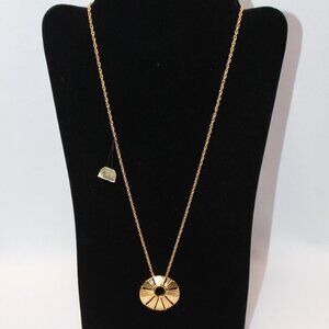 Crown Trifari Gold Tone Starburst Medallion Necklace